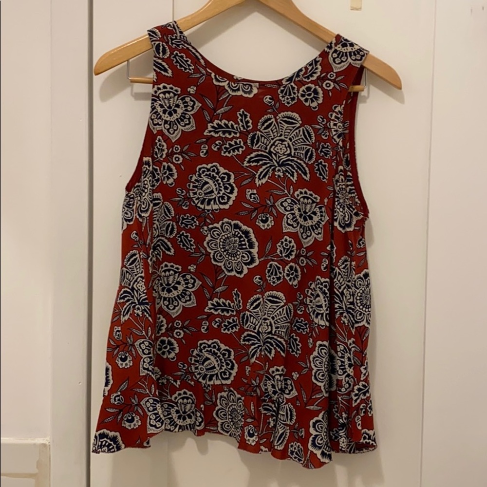 100% silk madewell floral blouse RARE!
